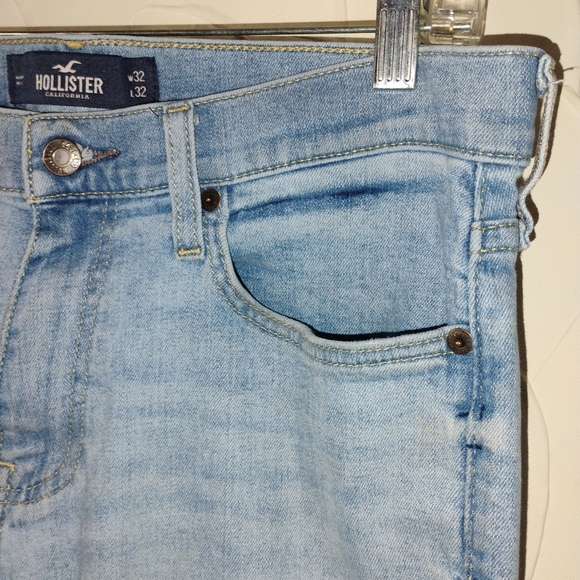 Men's Hollister Skinny Jeans Light Wash Stretchy Denim Plain Style Abercrombie - Picture 5 of 14